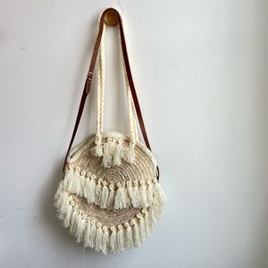 Moroccan Straw Large Circle Crossbody